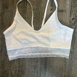 MAIDENFORM Allover Lace Longline White Wireless Bralette Womens 2XL
